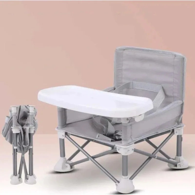 Outdoor Foldable Portable Compact Baby Chair With Safe Belt Good Aluminium Alloy Chair For Travel Camping Picnics High Quality