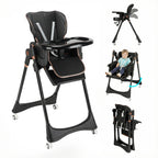 Baby High Chair 2-in-1 Combo High Chair with Swing Function Height Adjusttion Children High Chair Dining Chair Baby Chair Black