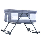 Lit de voyage pliable pour bébé avec matelas et roues silencieuses, berceau berçant convertible, XYT-001