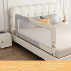 Baby Bed Rail Guard Single Side Crib Bumper Fence Anti Fall Safety Barrier for Toddler Kids Portable Foldable Travel Bedside