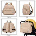 Soboba Stylish Diaper Backpack for Women Solid Fashion Waterproof Large Capacity Multi-funcional Nappy Changing Bag with 2 Strap
