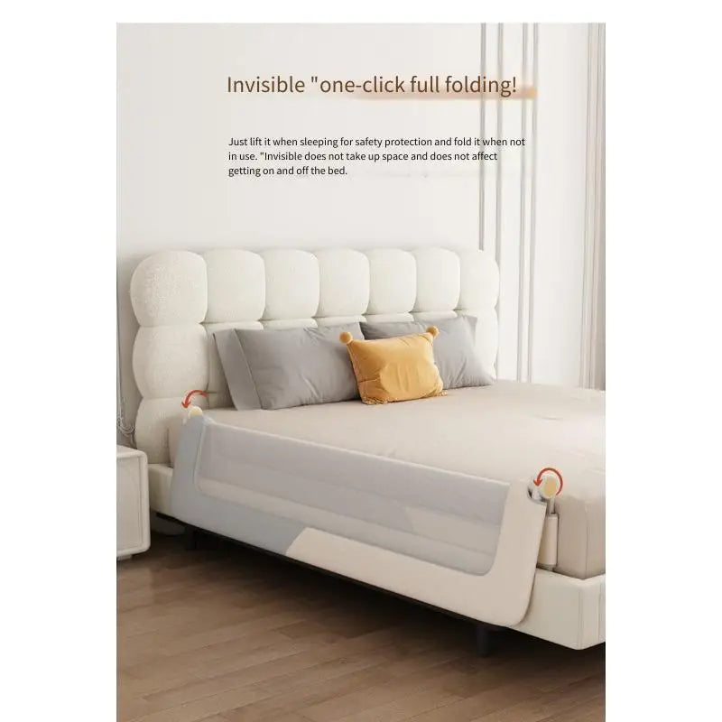 Baby Bed Rail Guard Single Side Crib Bumper Fence Anti Fall Safety Barrier for Toddler Kids Portable Foldable Travel Bedside