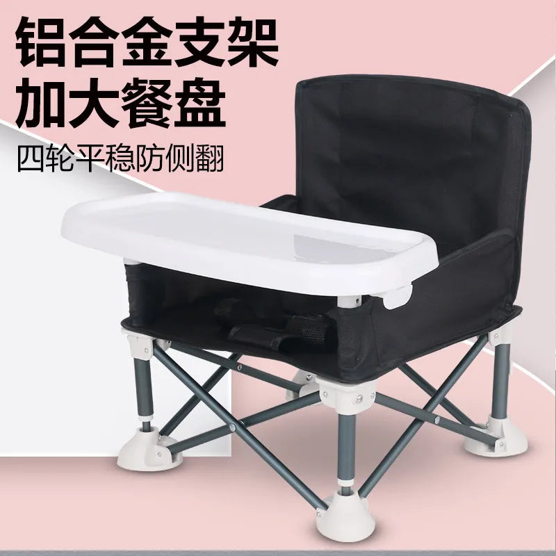Portable Foldable High Chair for Babies Lightweight Travel Feeding Chair with Tray for Toddlers Kids Mealtime