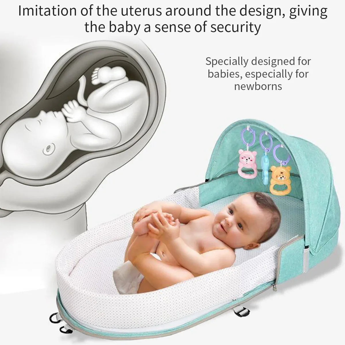 Lit de voyage pour bébé, nid de couchage pour nouveau-né avec filet pliable, moustiquaire, sac de couchage pour bébé, berceau pour nouveau-nés