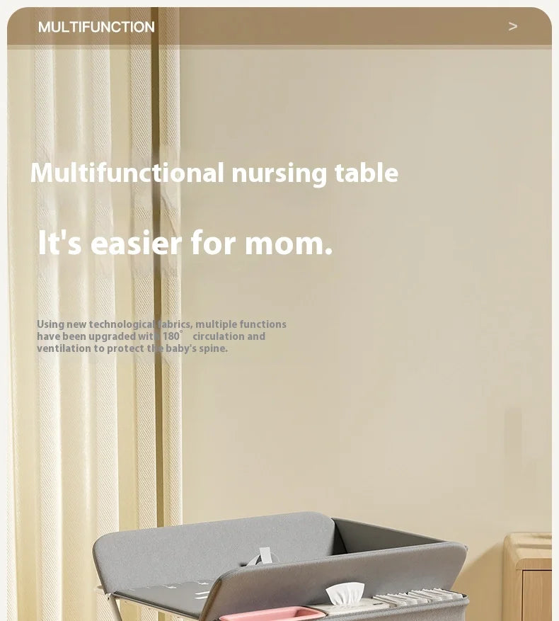 Multifunctional Baby Diaper-Changing Table Adjustable Baby Baby Caring Table Newborn Removable Folding Diaper Changing Table