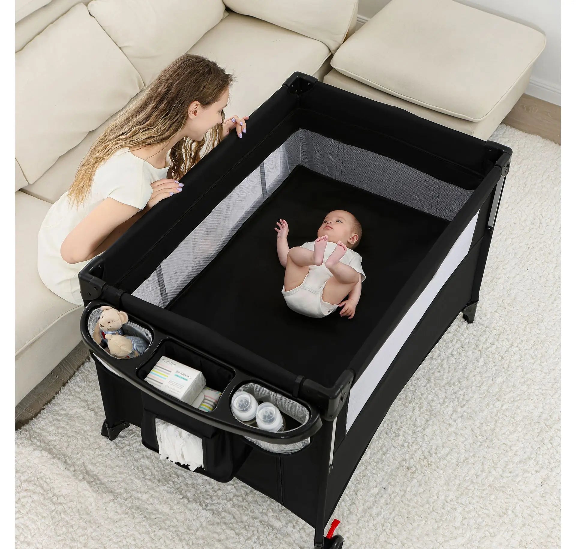 Lit Bébé Pliable Multifonction