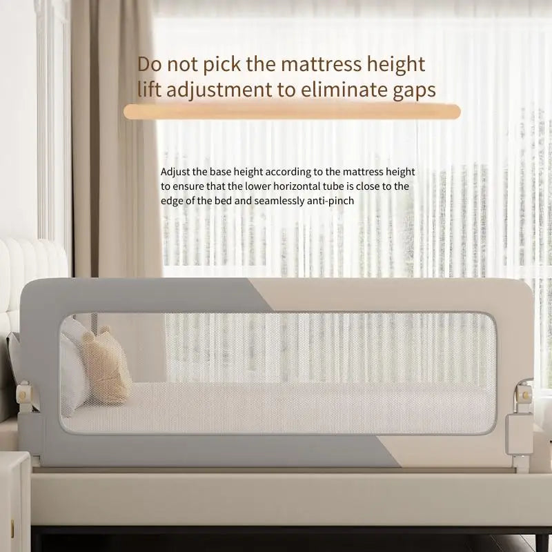Baby Bed Rail Guard Single Side Crib Bumper Fence Anti Fall Safety Barrier for Toddler Kids Portable Foldable Travel Bedside