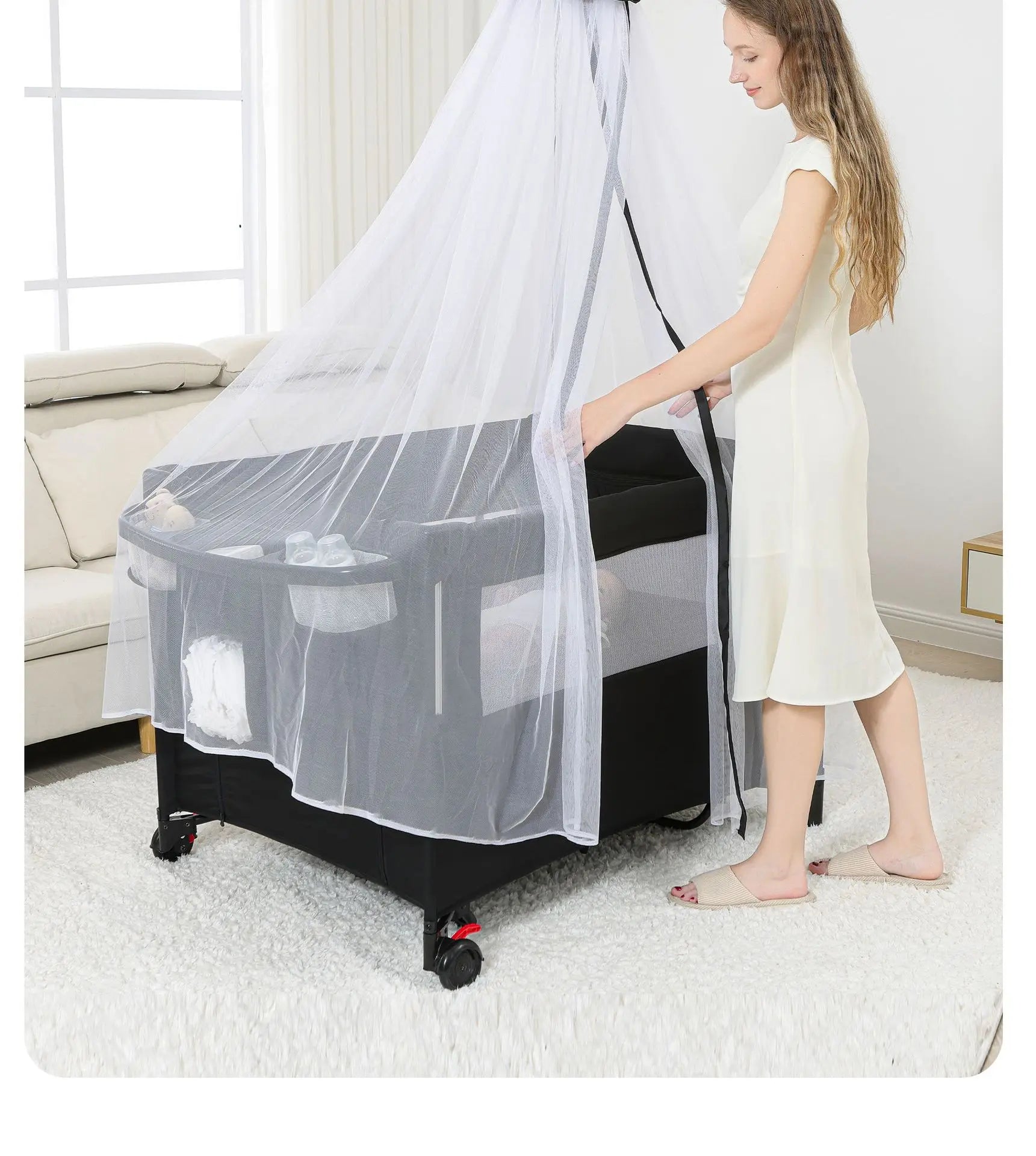 Lit Bébé Pliable Multifonction
