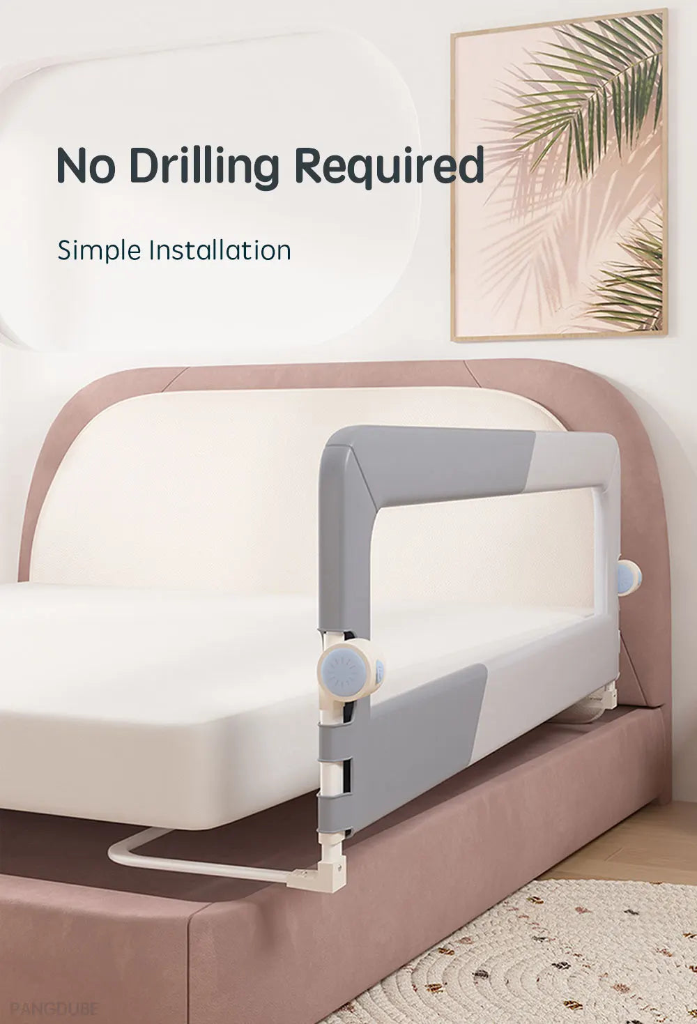PANGDUBE 1pc Baby Playpen Bed Rail Guard for Kid Bed Guardrail Screw-free Installation Barrier for Bed Protection for Baby Fence