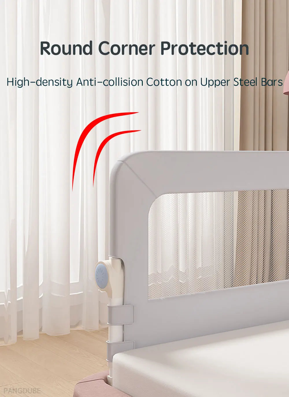 PANGDUBE 1pc Baby Playpen Bed Rail Guard for Kid Bed Guardrail Screw-free Installation Barrier for Bed Protection for Baby Fence