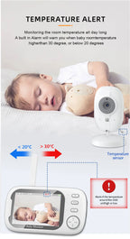 Moniteur vidéo sans fil pour bébé Cdycam New de 3,5 pouces avec vision nocturne, surveillance de la température, audio bidirectionnel et caméra de sécurité.