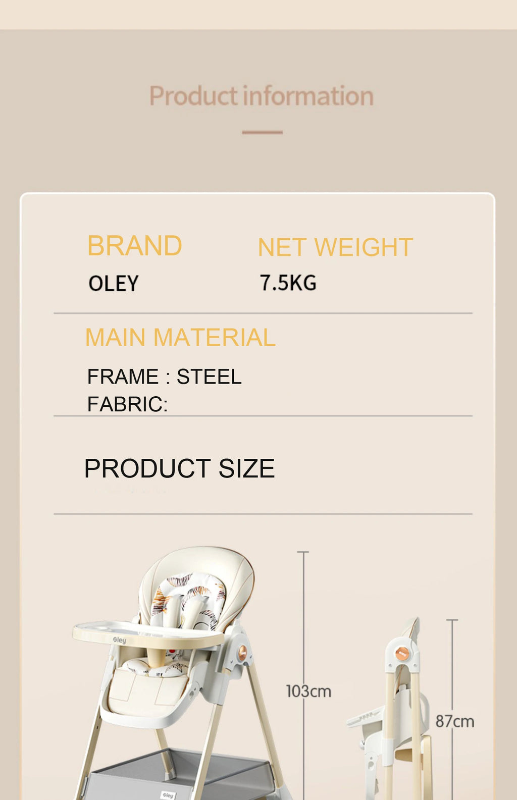 Baby Feeding Chair For Baby High Baby High Eating Chair For mother kids Feeding Baby Dining Folding Chair Children's High Chair