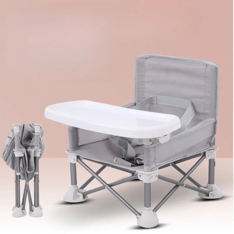 Portable Foldable High Chair for Babies Lightweight Travel Feeding Chair with Tray for Toddlers Kids Mealtime