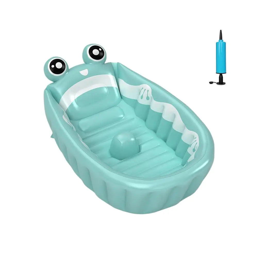 Folding Inflatable Baby Bathtub Soft Safe Anti-slip Bottom Inflatable Child's Shower Basin Portable Home Travel Folding Bathtub