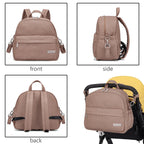 Soboba Stylish Diaper Backpack for Women Solid Fashion Waterproof Large Capacity Multi-funcional Nappy Changing Bag with 2 Strap