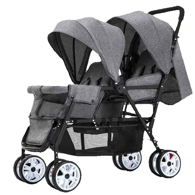 Poussette Double Jumeaux 2-en-1 Pliable