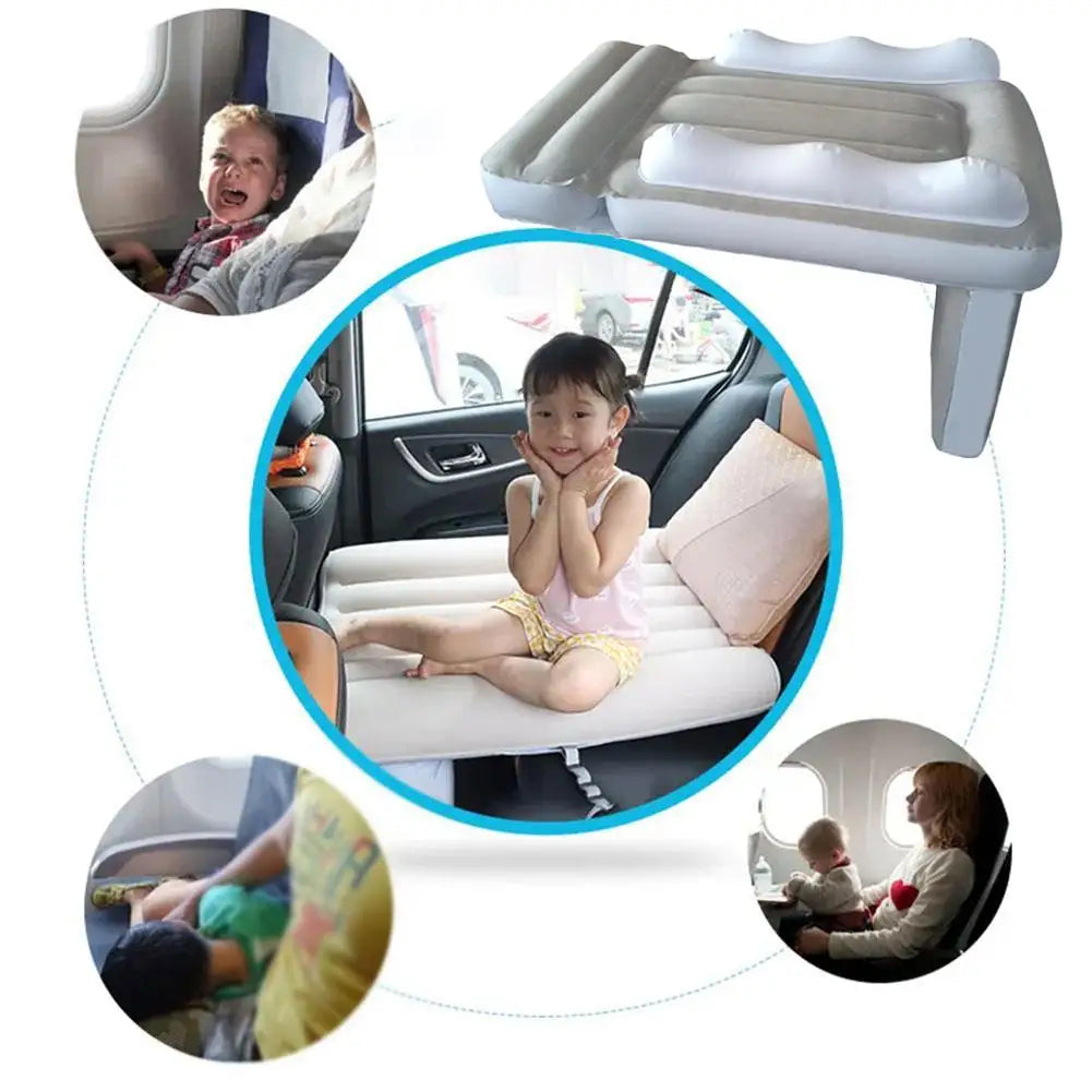 Inflatable Car Airplane Bed Mattress Air Bed Seat For Kid Baby Extender Sleeping Mattress Seat For Travel Car Road Trip