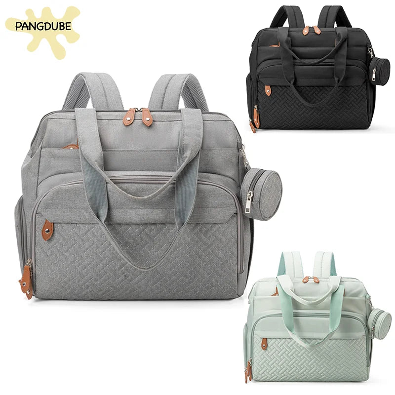 PANGDUBE Large Size Mom Dad Backpack Baby Diaper Bags with Pacifier Bag Nappy Bag for Baby Things Maternity Backpack for Mommy