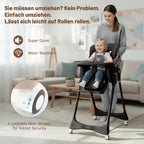 Baby High Chair 2-in-1 Combo High Chair with Swing Function Height Adjusttion Children High Chair Dining Chair Baby Chair Black