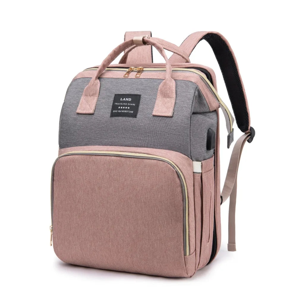 Sac à Dos de Maternité 2 en 1 – Lit Bébé Pliable & Sac de Voyage Grande Capacité