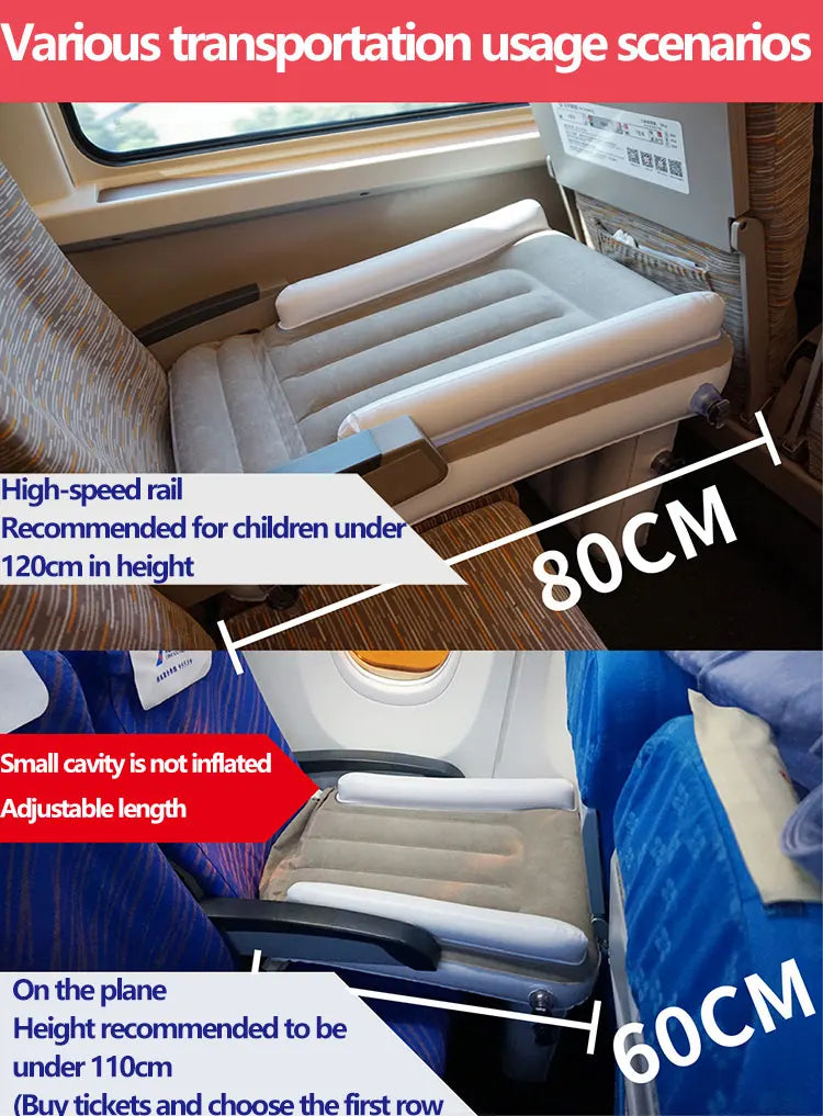 Car Inflatable Mattress Air Bed Long Distance Teavel Seat Hammock Baby Child Car Truck Train Plane Comfort Sleep Air Bed