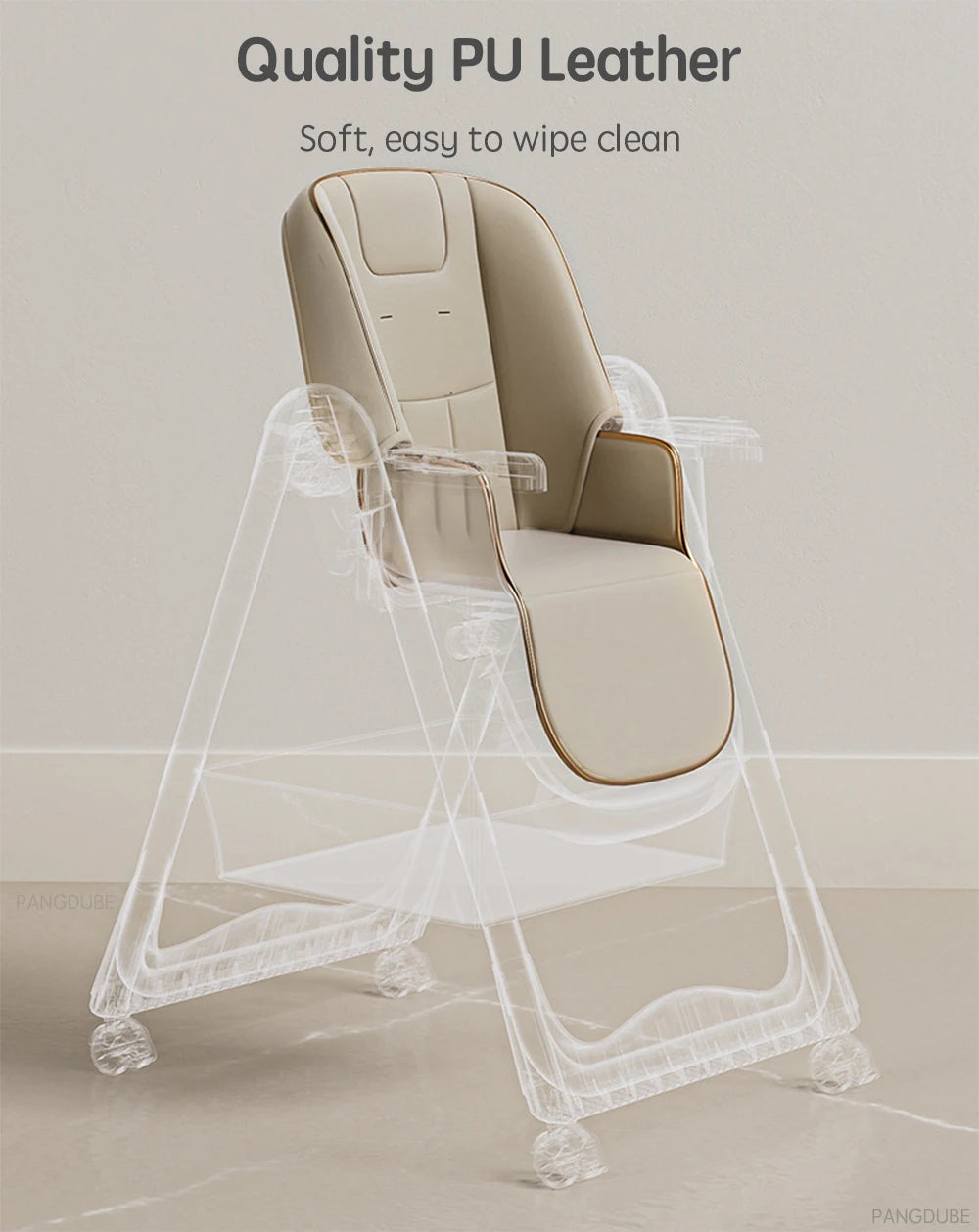 PANGDUBE Baby High Chair for Feeding Reclining, Folding and Lifting Baby Eating Chair with Wheels High Chair for Babies Seats