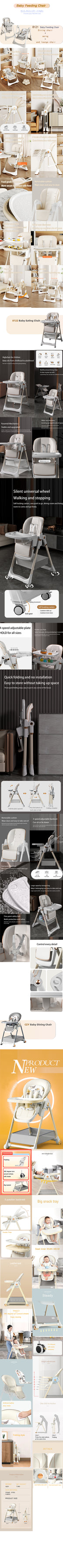 Baby Feeding Baby Dining Chair Baby HIgh Chair Feeding Chair For Babies baby Food Chair Baby Accessories Multifunctional Infant Kids Mother-Kids Eating Chair Baby Dining Table and Chair Baby High Chair with Safety Belt Adjust