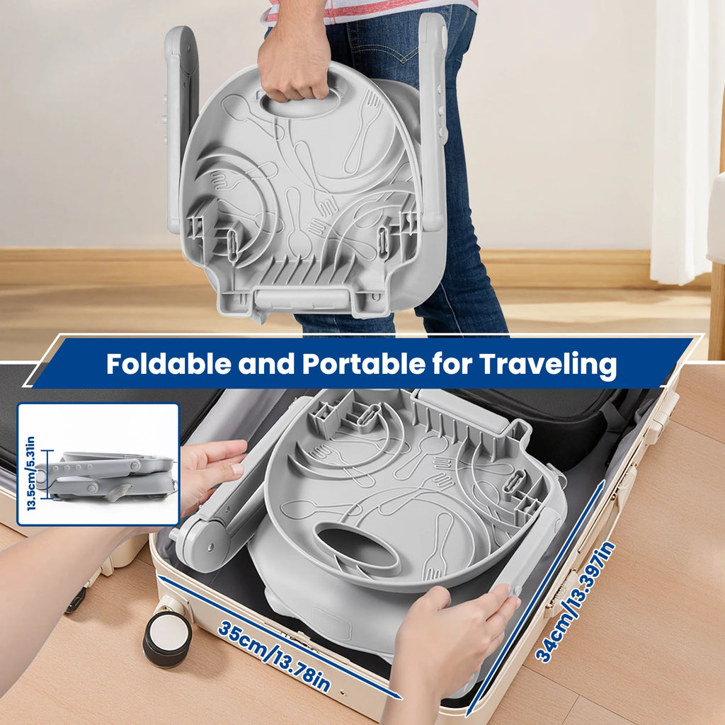 Portable High Chair for Babies & Toddlers, Foldable Booster Seat for Dining Chair, 6 Months to 3 Years, with Removable Tray