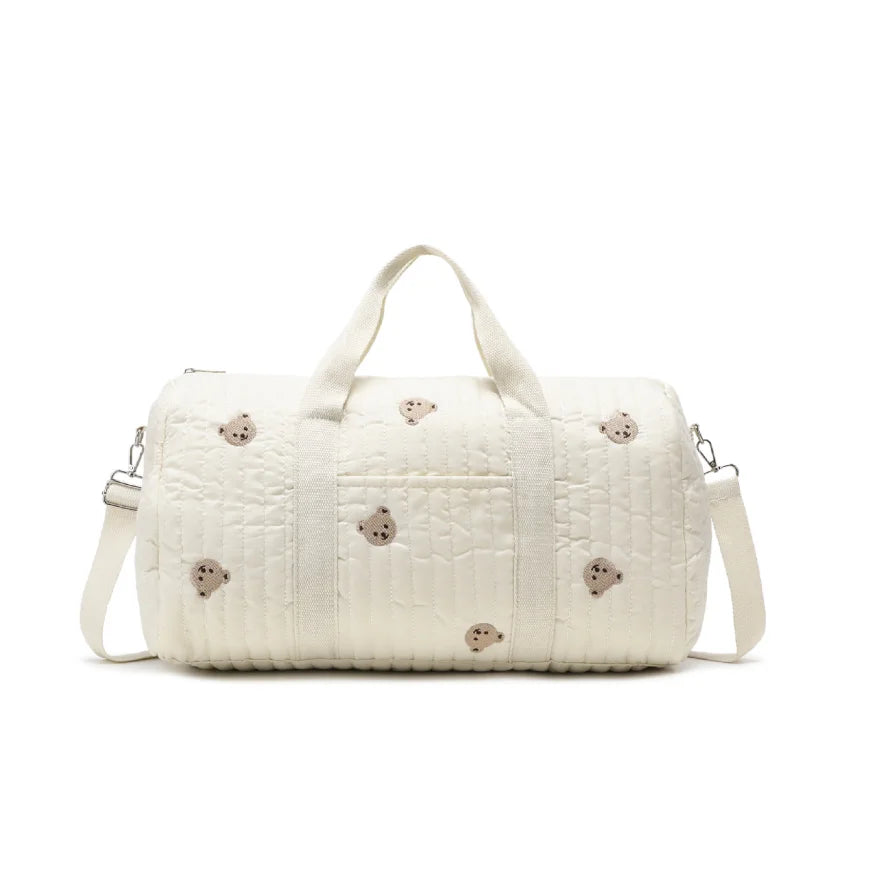Mommy Bag Storage Bag Multi-functional Shoulder Bag Fashion Cotton Quilted Floral Portable Handbag Lightweight Crossbody Bag