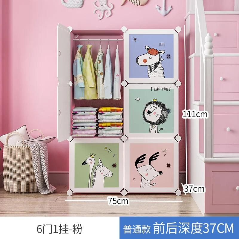 Girl Clothes Wardrobe Baby Dressers Bedroom Kids Children's Closet Clothings Montessori Puerta Corredera Organizer Furniture