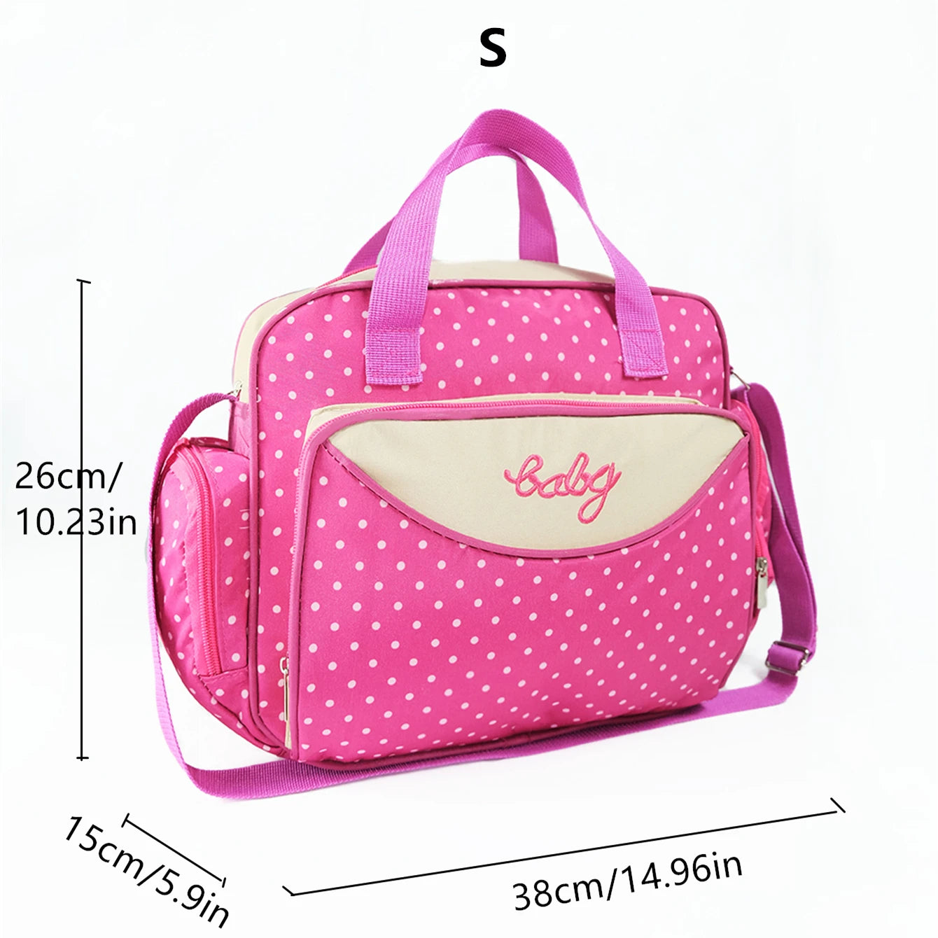 Fashion dot one shoulder mommy bag; Large capacity diagonal cross mother baby bag; Small and lightweight portable diaper bag
