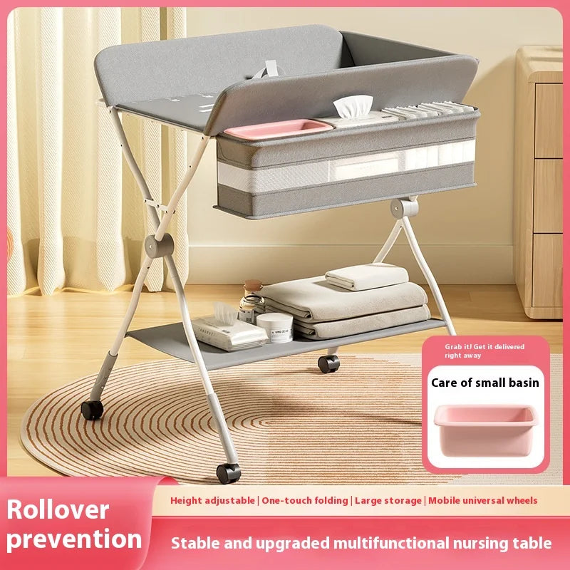Multifunctional Baby Diaper-Changing Table Adjustable Baby Baby Caring Table Newborn Removable Folding Diaper Changing Table