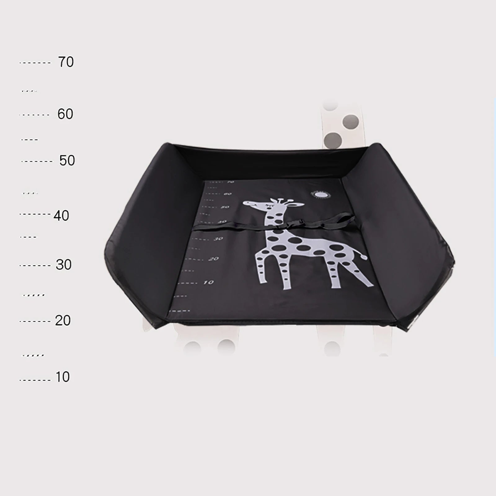 Table à langer pliable avec étagères de rangement Coussin avec échelle de hauteur Grande table à langer 80 x 63 cm