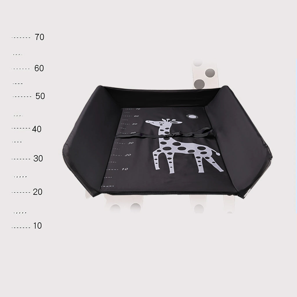 Table à langer pliable avec étagères de rangement Coussin avec échelle de hauteur Grande table à langer 80 x 63 cm
