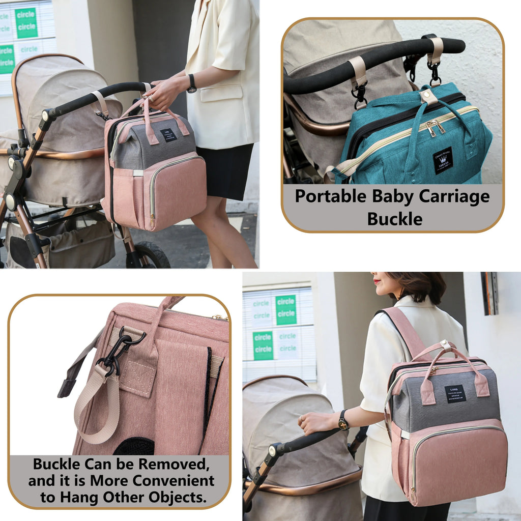 Sac à Dos de Maternité 2 en 1 – Lit Bébé Pliable & Sac de Voyage Grande Capacité