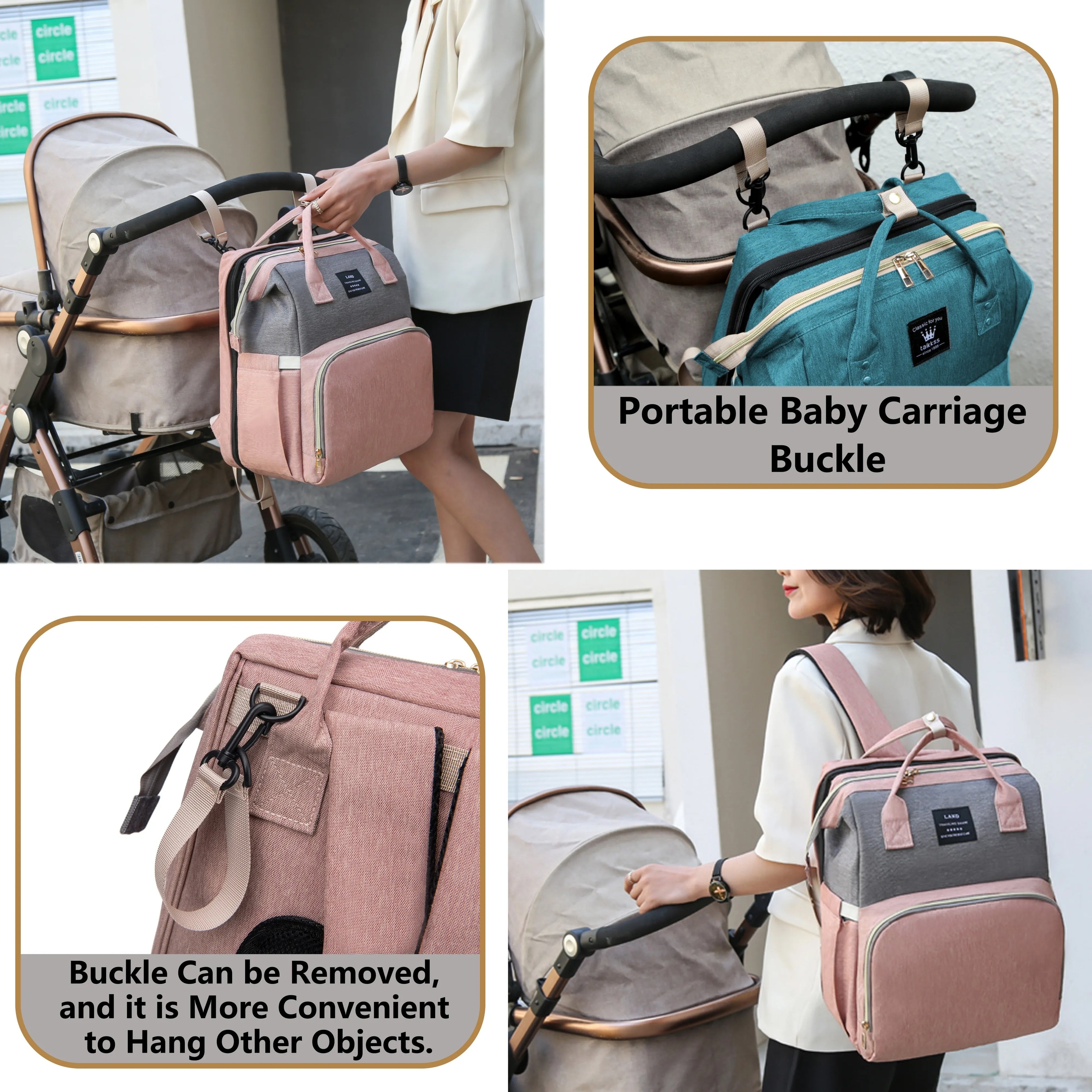Sac à Dos de Maternité 2 en 1 – Lit Bébé Pliable & Sac de Voyage Grande Capacité