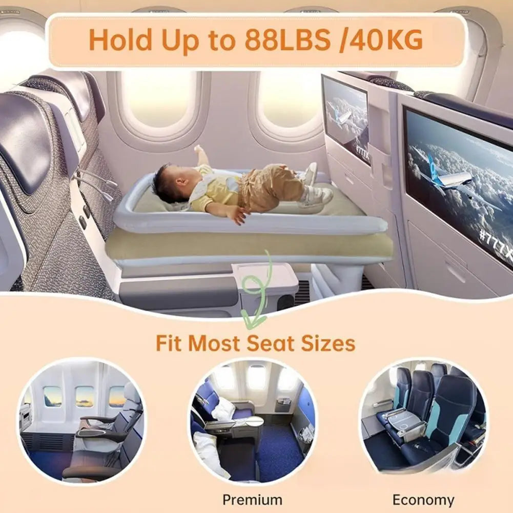 Inflatable Car Airplane Bed Mattress Air Bed Seat For Kid Baby Extender Sleeping Mattress Seat For Travel Car Road Trip