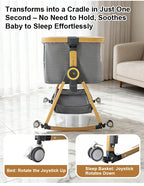 Baby Crib 3 in 1 Bedside Crib Baby Playpen Adjustable Height Rotatable Wheels Cozy Mattress Mosquito for Newborn Baby Infants