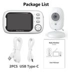 Moniteur vidéo sans fil pour bébé Cdycam New de 3,5 pouces avec vision nocturne, surveillance de la température, audio bidirectionnel et caméra de sécurité.