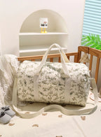 Mommy Bag Storage Bag Multi-functional Shoulder Bag Fashion Cotton Quilted Floral Portable Handbag Lightweight Crossbody Bag