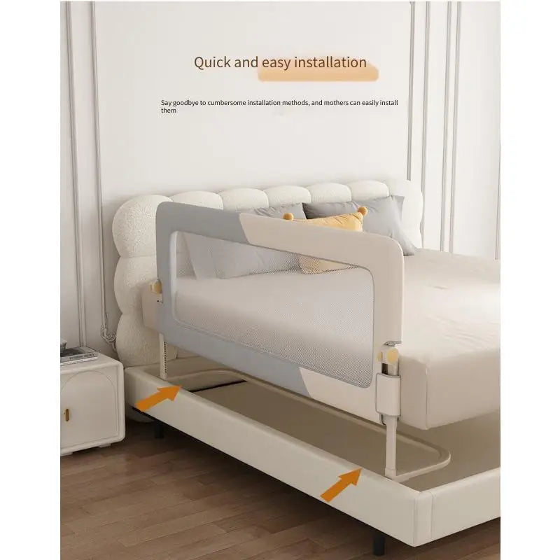 Baby Bed Rail Guard Single Side Crib Bumper Fence Anti Fall Safety Barrier for Toddler Kids Portable Foldable Travel Bedside